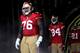SAN FRANCISCO, CA - SEPTEMBER 18: Anthony Davis #76 of the San Francisco 49ers looks on before his game against the Dallas Cowboys at Candlestick Park on September 18, 2011 in San Francisco, California. (Photo by Jed Jacobsohn/Getty Images)