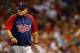BOSTON, MA - AUGUST 04: Manager Ron Gardenhire #35 of the Minnesota Twins walks back to the dugout against the Boston Red Sox during the game on August 4, 2012 at Fenway Park in Boston, Massachusetts. (Photo by Jared Wickerham/Getty Images)