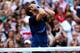 LONDON, ENGLAND - AUGUST 05: Andy Murray of Great Britain celebrates winning gold after defeating Roger Federer of Switzerland in the Men's Singles Tennis Gold Medal Match on Day 9 of the London 2012 Olympic Games at the All England Lawn Tennis and Croquet Club on August 5, 2012 in London, England. Murray defeated Federer in the gold medal match in straight sets 2-6, 1-6, 4-6. (Photo by Clive Brunskill/Getty Images)