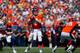 DENVER, CO - AUGUST 26: Quarterback Peyton Manning #18 of the Denver Broncos looks to pass during the first quarter of a pre-season game against the San Francisco 49ers at Sports Authority Field Field at Mile High on August 26, 2012 in Denver, Colorado. (Photo by Justin Edmonds/Getty Images)