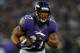 BALTIMORE, MD - AUGUST 23: Running back Ray Rice #27 of the Baltimore Ravens rushes against the Jacksonville Jaguars during the preseason game at M&T Bank Stadium on August 23, 2012 in Baltimore, Maryland. The Baltimore Ravens won 48-17. (Photo by Patrick Smith/Getty Images)