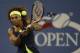 Sep 5, 2012; Queens, NY, USA; Serena Williams (USA) returns a shot against Ana Ivanovic (SRB) on day ten of the 2012 US Open at Billie Jean King National Tennis Center. Williams won 6-1, 6-3. Mandatory Credit: Jerry Lai-USA TODAY Sports