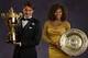 LONDON, ENGLAND - JULY 08: (EDITOR'S NOTE: This image is a digital composite) In this handout image supplied by the All England Lawn Tennis Club (AELTC), Wimbledon Singles Champions Serena Williams of the USA and Roger Federer of Switzerland pose for a portrait at the Wimbledon Championships 2012 Champions' Dinner at the InterContinental Park Lane Hotel on July 8, 2012 in London, England. (Photo by Tom Lovelock / AELTC via Getty Images)
