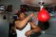 Nick Cannon on the speed bag