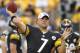 PITTSBURGH, PA - AUGUST 19: Ben Roethlisberger #7 of the Pittsburgh Steelers warms up before the game against the Indianapolis Colts on August 19, 2012 at Heinz Field in Pittsburgh, Pennsylvania. (Photo by Justin K. Aller/Getty Images)