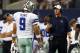 ARLINGTON, TX - AUGUST 25: Tony Romo #9 of the Dallas Cowboys with Jason Garrett at Cowboys Stadium on August 25, 2012 in Arlington, Texas. (Photo by Ronald Martinez/Getty Images)