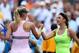 Victoria Azarenka being congratulated after her 2012 US Open victory over Maria Sharapova.