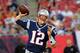 TAMPA, FL - AUGUST 24: Quarterback Tom Brady #12 of the New England Patriots sets to pass against the Tampa Bay Buccaneers at Raymond James Stadium in a pre-season game August 24, 2012 in Tampa, Florida. (Photo by Al Messerschmidt/Getty Images)