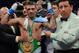 LOS ANGELES, CA - JUNE 23: Lucas Matthysse, from Argentina, celebrates after knocking out Humberto Soto, from Mexico, during the 12-round WBC Continental Americas Super Lightweight title bout at Staples Center on June 23, 2012 in Los Angeles, California. (Photo by Kevork Djansezian/Getty Images)