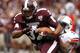 STARKVILLE, MS - SEPTEMBER 8: Tight end Marcus Green #32 of the Mississippi State Bulldogs catches a pass over defensive back Jermaine Whitehead #9 of the Auburn Tigers for a touchdown in the second quarter of a NCAA college football game on September 8, 2012 at Davis Wade Stadium in Starkville, Mississippi. (Photo by Butch Dill/Getty Images)
