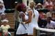 Williams (left) and Azarenka at Wimbledon this year.