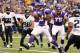 MINNEAPOLIS, MN - SEPTEMBER 9: Adrian Peterson #28 of the Minnesota Vikings scores a touchdown in the second quarter against the Jacksonville Jaguars during NFL opening day September 9, 2012 at Mall of America Field at the Hubert H. Humphrey Metrodome in Minneapolis, Minnesota. (Photo by Andy King/Getty Images)