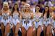 BATON ROUGE, LA - NOVEMBER 25: LSU Tigers cheerleaders perform on the field before the Tigers take on the Arkansas Razorbacks at Tiger Stadium on November 25, 2011 in Baton Rouge, Louisiana. (Photo by Chris Graythen/Getty Images)