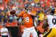 DENVER, CO - SEPTEMBER 09: Quarterback Peyton Manning #18 of the Denver Broncos throws during the game against the Pittsburgh Steelers during the NFL season opener at Sports Authority Field at Mile High on September 9, 2012 in Denver, Colorado. (Photo by Doug Pensinger/Getty Images)