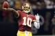 NEW ORLEANS, LA - SEPTEMBER 09: Robert Griffin III #10 of the Washington Redskins throws against the New Orleans Saints during the season opener at Mercedes-Benz Superdome on September 9, 2012 in New Orleans, Louisiana. (Photo by Ronald Martinez/Getty Images)
