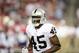 Aug. 17, 2012; Glendale, AZ, USA; Oakland Raiders fullback (45) Marcel Reece against the Arizona Cardinals during a preseason game at University of Phoenix Stadium. The Cardinals defeated the Raiders 31-27. Mandatory Credit: Mark J. Rebilas-US PRESSWIRE