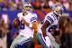EAST RUTHERFORD, NJ - SEPTEMBER 05: quarterback Tony Romo #9 of the Dallas Cowboys drops back to pass as running back DeMarco Murray #29 blocks against the New York Giants during the 2012 NFL season opener at MetLife Stadium on September 5, 2012 in East Rutherford, New Jersey. (Photo by Al Bello/Getty Images)