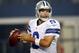 ARLINGTON, TX - AUGUST 25: Tony Romo #9 of the Dallas Cowboys throws against the St. Louis Rams at Cowboys Stadium on August 25, 2012 in Arlington, Texas. (Photo by Ronald Martinez/Getty Images)