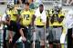 EUGENE, OR - SEPTEMBER 08: Josh Huff, #1, of the University of Oregon Ducks stands with crutches, after being injured, during the second half against Fresno State Bulldogs at Autzen Stadium on September 8, 2012 in Eugene, Oregon. (Photo by Kevin Casey/Getty Images)