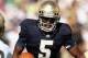 SOUTH BEND, IN - SEPTEMBER 08: Everett Golson #5 of the Notre Dame Fighting Irish runs around end to try to score a touchdwon against the Purdue Boilermakers at Notre Dame Stadium on September 8, 2012 in South Bend, Indiana. (Photo by Jonathan Daniel/Getty Images)