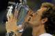 NEW YORK, NY - SEPTEMBER 10: Andy Murray of Great Britain kisses the US Open championship trophy after defeating Novak Djokovic of Serbia in the men's singles final match on Day Fifteen of the 2012 U.S. Open at the USTA Billie Jean King National Tennis Center on September 10, 2012 in the Flushing neighborhood, of the Queens borough of New York City. (Photo by Chris Trotman/Getty Images for USTA)
