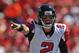 KANSAS CITY, MO - SEPTEMBER 09: Quarterback Matt Ryan #2 of the Atlanta Falcons calls out a play against the Kansas City Chiefs during the second quarter of their season opener on September 9, 2012 at Arrowhead Stadium in Kansas City, Missouri. (Photo by Peter Aiken/Getty Images)