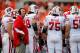 CORVALLIS, OR - SEPTEMBER 08: Head coach Bert Bielema of the Wisconsin Badgers looks at the scoreboard against the Oregon State Beavers on September 8, 2012 at the Reser Stadium in Corvallis, Oregon. (Photo by Jonathan Ferrey/Getty Images)