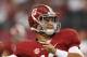 ARLINGTON, TX - SEPTEMBER 01: A J McCarron #10 of Alabama Crimson Tide warms up prior to the start of the game against Michigan Wolverines at Cowboys Stadium on September 1, 2012 in Arlington, Texas. (Photo by Leon Halip/Getty Images)