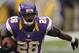 MINNEAPOLIS, MN - SEPTEMBER 09: Adrian Peterson #28 of the Minnesota Vikings during opening day against Jacksonville Jaguars on September 9, 2012 at Mall of America Field at the Hubert H. Humphrey Metrodome in Minneapolis, Minnesota. The Vikings defeated the Jaguars 26-23 in overtime. (Photo by Andy King/Getty Images)