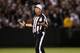 OAKLAND, CA - SEPTEMBER 10: Replacement referee Jim Core questions a call during the season opening game between San Diego Chargers and Oakland Raiders at Oakland-Alameda County Coliseum on September 10, 2012 in Oakland, California. (Photo by Ezra Shaw/Getty Images)