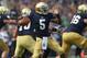 SOUTH BEND, IN - SEPTEMBER 08: Everett Golson #5 of the Notre Dame Fighting Irish passes against the Purdue Boilermakers at Notre Dame Stadium on September 8, 2012 in South Bend, Indiana. Notre Dame defeated Purdue 21-17. (Photo by Jonathan Daniel/Getty Images)