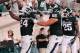 EAST LANSING, MI - AUGUST 31: Le'Veon Bell #24 of the Michigan State Spartans celebrates a fourth quarter touchdown with Jack Allen #66 of the Michigan State Spartans and Keith Mumphery #25 of the Michigan State Spartanswhile playing the Boise State Broncos at Spartan Stadium on August, 2010 in East Lansing, Michigan. Michigan State won the game 17-13. (Photo by Gregory Shamus/Getty Images)