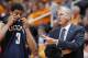 KNOXVILLE, TN - JANUARY 21: Connecticut Huskies head coach Jim Calhoun talks to Jeremy Lamb #3 during the game against the Tennessee Volunteers at Thompson-Boling Arena on January 21, 2012 in Knoxville, Tennessee. Tennessee defeated Connecticut 60-57. (Photo by Joe Robbins/Getty Images)
