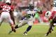 GLENDALE, AZ - SEPTEMBER 09: Running back Marshawn Lynch #24 of the Seattle Seahawks rushes the football against the Arizona Cardinals during the season opener at the University of Phoenix Stadium on September 9, 2012 in Glendale, Arizona. The Carindals defeated the Seahawks 20-16. (Photo by Christian Petersen/Getty Images)