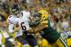 Sept 13, 2012; Green Bay, WI, USA; Green Bay Packers defensive tackle Jerel Worthy (99) sacks Chicago Bears quarterback Jay Cutler (6) in the fourth quarter at Lambeau Field. Mandatory Credit: Benny Sieu-US PRESSWIRE