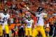 DENVER, CO - SEPTEMBER 09: Wide receiver Mike Wallace #17 of the Pittsburgh Steelers celebrates his 3 yard touchdown reception against the Denver Broncos in the fourth quarter at Sports Authority Field at Mile High on September 9, 2012 in Denver, Colorado. (Photo by Doug Pensinger/Getty Images)