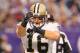 MINNEAPOLIS, MN - DECEMBER 18: Lance Moore #16 of the New Orleans Saints celebrates his touchdown in the first quarter against the Minnesota Vikings at the Hubert H. Humphrey Metrodome on December 18, 2011 in Minneapolis, Minnesota. (Photo by Adam Bettcher /Getty Images)