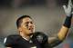 Dec. 29, 2011; Orlando, FL, USA; Notre Dame Fighting Irish linebacker Manti Te'o (5) gestures to the crowd at the end of the second quarter against the Florida State Seminoles in the Champs Sports Bowl at the Citrus Bowl. Mandatory Credit: Matt Cashore-US PRESSWIRE
