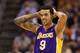 PHOENIX, AZ - FEBRUARY 19: Matt Barnes #9 of the Los Angeles Lakers reacts during the NBA game against the Phoenix Suns at US Airways Center on February 19, 2012 in Phoenix, Arizona. NOTE TO USER: User expressly acknowledges and agrees that, by downloading and or using this photograph, User is consenting to the terms and conditions of the Getty Images License Agreement. (Photo by Christian Petersen/Getty Images)