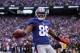 EAST RUTHERFORD, NJ - JANUARY 08: Hakeem Nicks #88 of the New York Giants celebrates afer he scored on a 72-yard touchdown reception in the third quarter against the Atlanta Falcons during their NFC Wild Card Playoff game at MetLife Stadium on January 8, 2012 in East Rutherford, New Jersey. (Photo by Nick Laham/Getty Images)