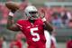 September 8, 2012; Columbus, OH, USA; Ohio State Buckeyes quarterback Braxton Miller (5) throws a pass before the game against the UCF Knights at Ohio Stadium. Mandatory Credit: Greg Bartram-US PRESSWIRE
