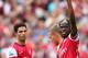 LONDON, ENGLAND - SEPTEMBER 15: Gervinho of Arsenal celebrates scoring their fifth goal during the Barclays Premier League match between Arsenal and Southampton at Emirates Stadium on September 15, 2012 in London, England. (Photo by Clive Mason/Getty Images)