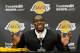 EL SEGUNDO, CA - AUGUST 10: Dwight Howard speaks after being introduced to the media as the newest member of the Los Angeles Lakers during a news conference at the Toyota Sports Center on August 10, 2012 in El Segundo, California. The Lakers aquired Howard from Orlando Magic in a four-team trade. In addition Lakers wil receive Chris Duhon and Earl Clark from the Magic. (Photo by Kevork Djansezian/Getty Images)
