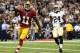 Aldrick Robinson's first career reception was a touchdown against the Saints. (Ronald Martinez/Getty Images)