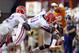 KNOXVILLE, TN - SEPTEMBER 15: Cordarrelle Patterson # 84 of the Tennessee Volunteers is tackled by Neiron Ball #11 and Matt Elam # 22 of the Florida Gators during the first half of play at Neyland Stadium on September 15, 2012 in Knoxville, Tennessee. (Photo by John Sommers II/Getty Images)
