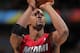 DENVER, CO - JANUARY 13: Chris Bosh #1 of the Miami Heat takes a free throw against the Denver Nuggets at the Pepsi Center on January 13, 2012 in Denver, Colorado. The Nuggets defeated the Heat 117-104. NOTE TO USER: User expressly acknowledges and agrees that, by downloading and or using this photograph, User is consenting to the terms and conditions of the Getty Images License Agreement. (Photo by Doug Pensinger/Getty Images)