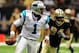 NEW ORLEANS, LA - JANUARY 1: Cam Newton #1 of the Carolina Panthers scrambles against Cameron Jordan #94 of the New Orleans Saints at the Mercedes-Benz Superdome on January 1, 2012 in New Orleans, Louisiana (Photo by Scott Cunningham/Getty Images)