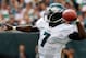 PHILADELPHIA, PA - SEPTEMBER 16: Quarterback Michael Vick #7 of the Philadelphia Eagles throws a second half pass against the Baltimore Ravens at Lincoln Financial Field on September 16, 2012 in Philadelphia, Pennsylvania. (Photo by Rob Carr/Getty Images)