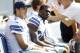 Sept 16, 2012; Seattle, WA, USA; Dallas Cowboys quarterback Tony Romo (9) and Dallas Cowboys wide receiver Dez Bryant (88) sit on the bench during the fourth quarter against the Seattle Seahawks at CenturyLink Field. Mandatory Credit: Joe Nicholson-US PRESSWIRE