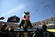 EUGENE, OR - SEPTEMBER 15: Puddles the mascot of the Oregon Ducks does push up after a touchdown against of the Tennessee Tech Golden Eagles on September 15, 2012 at the Autzen Stadium in Eugene, Oregon. (Photo by Jonathan Ferrey/Getty Images)